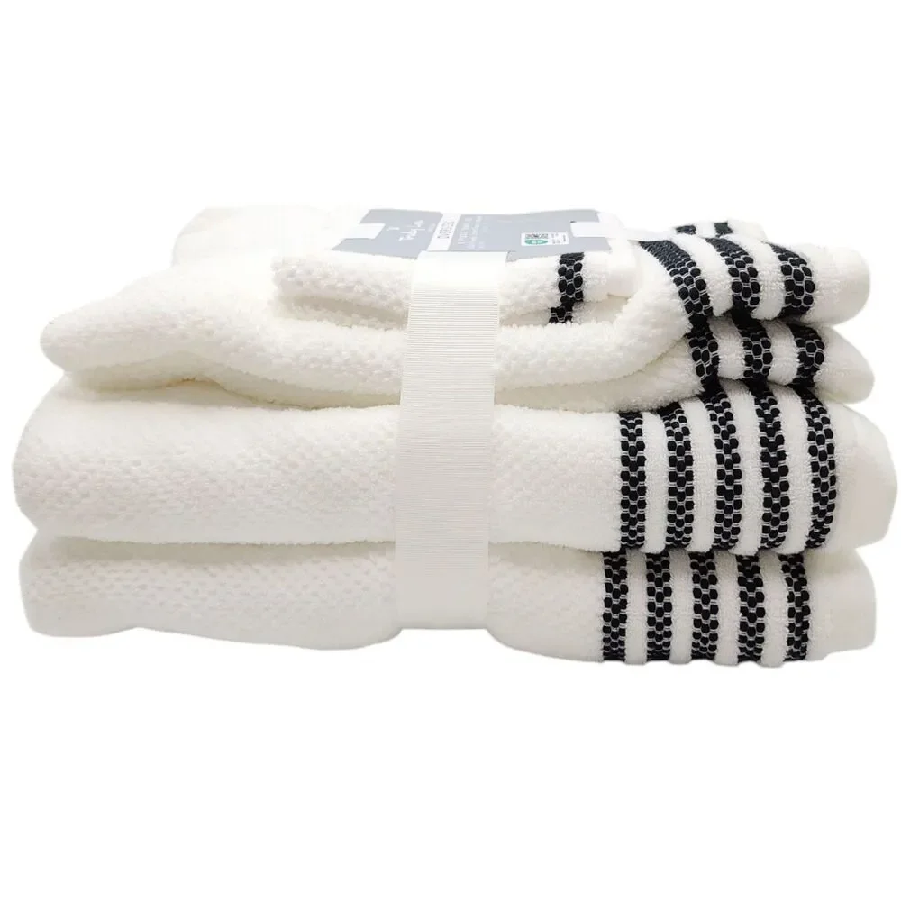 Truly Lou 6pc White Oversized Soft Cotton Towel Set 2 Bath‎ 2 Hand 2 Wash